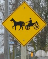 Sign with horse adn buggy